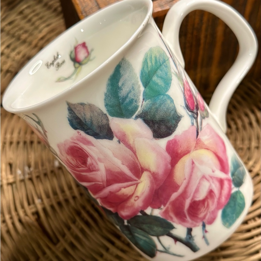 Roy Kirkham Fine Bone China Mugs Rose du Temps Redoute Rose and English Rose - Picture 5 of 13